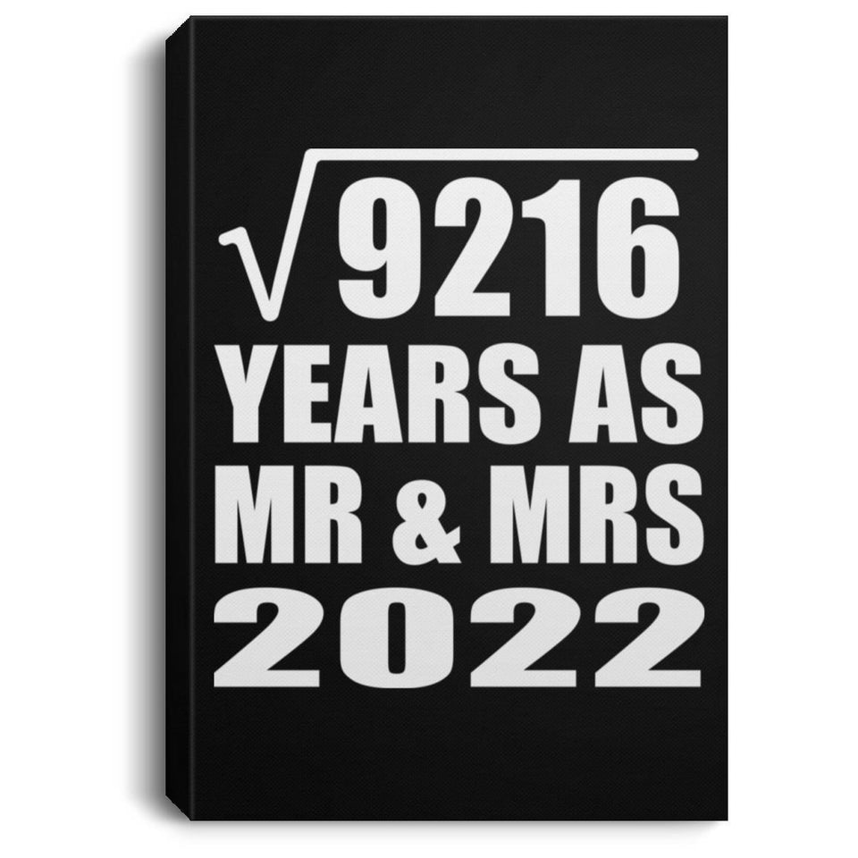 96th Anniversary Square Root of 9216 Years As Mr & Mrs 2022 - Canvas Portrait