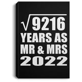 96th Anniversary Square Root of 9216 Years As Mr & Mrs 2022 - Canvas Portrait