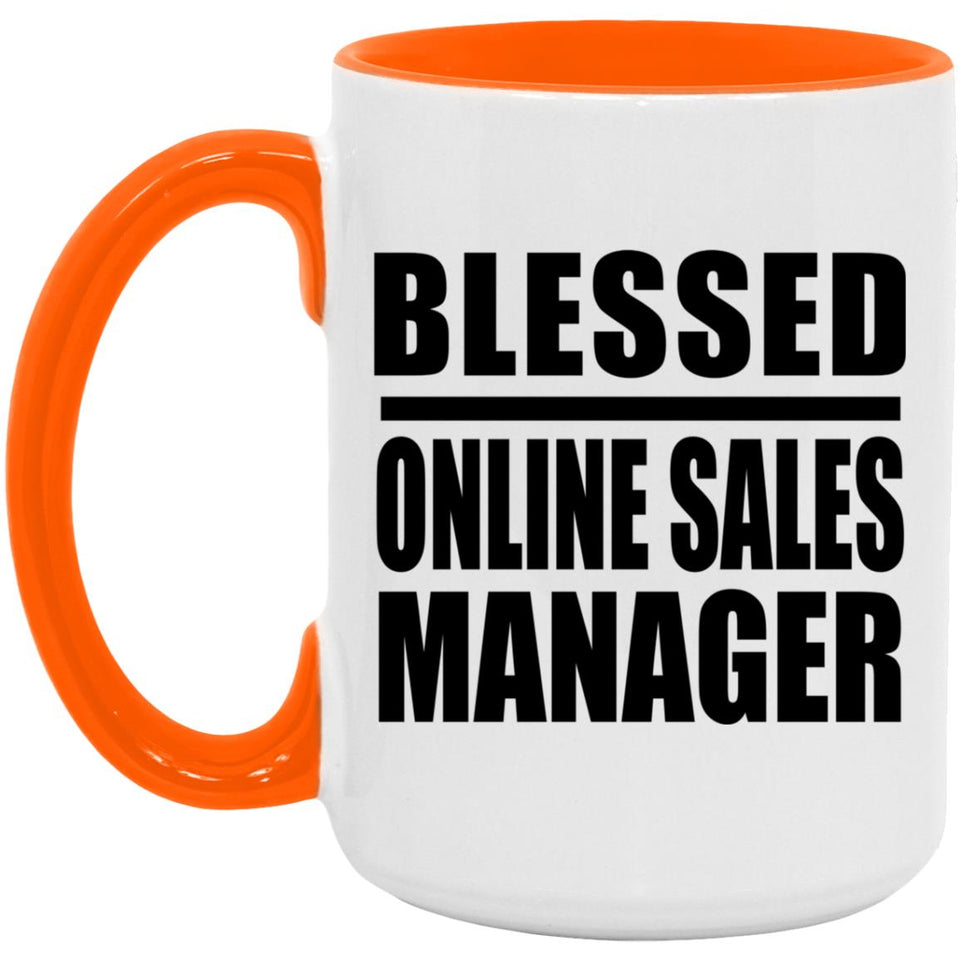 Blessed Online Sales Manager - 15oz Accent Mug Orange