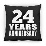 24th Anniversary 24 Years - Throw Pillow Black