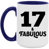 17th Birthday 17 & Fabulous - 15oz Accent Mug Purple