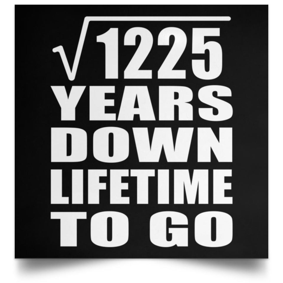 35th Anniversary Square Root of 1225 Years Lifetime To Go - Poster Square