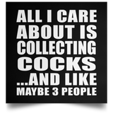 All I Care About Is Collecting Cocks - Poster Square