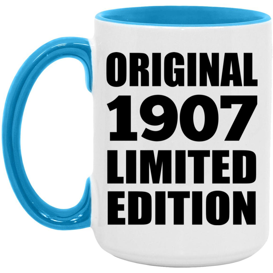 117th Birthday Original 1907 Limited Edition - 15oz Accent Mug Blue