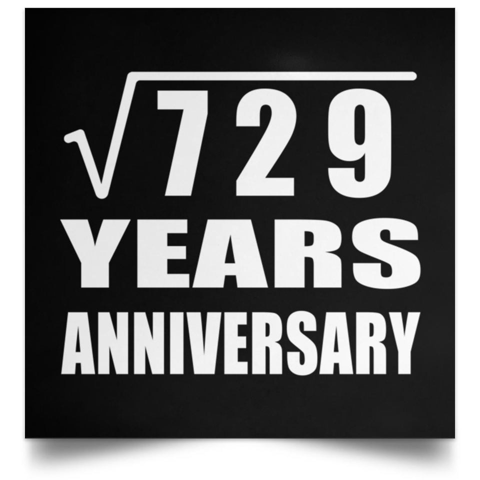 27th Anniversary Square Root of 729 Years Anniversary - Poster Square