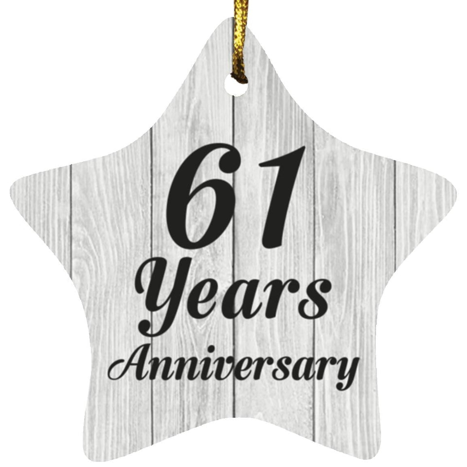 61st Anniversary 61 Years Anniversary - Star Ornament F