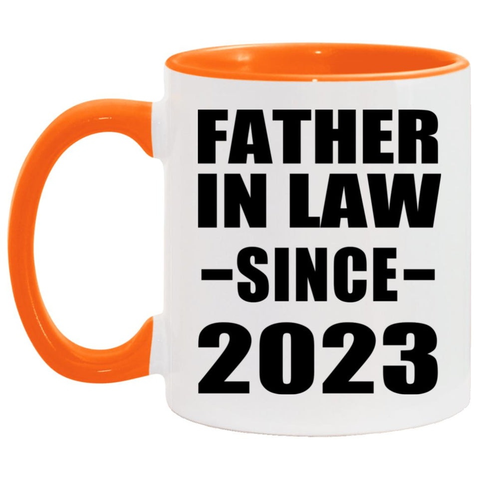 Father In Law Since 2023 - 11oz Accent Mug Orange