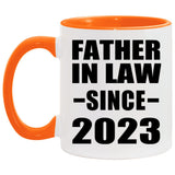 Father In Law Since 2023 - 11oz Accent Mug Orange