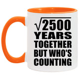 50th Anniversary Square Root of 2500 Years Who's Counting - 11oz Accent Mug Orange