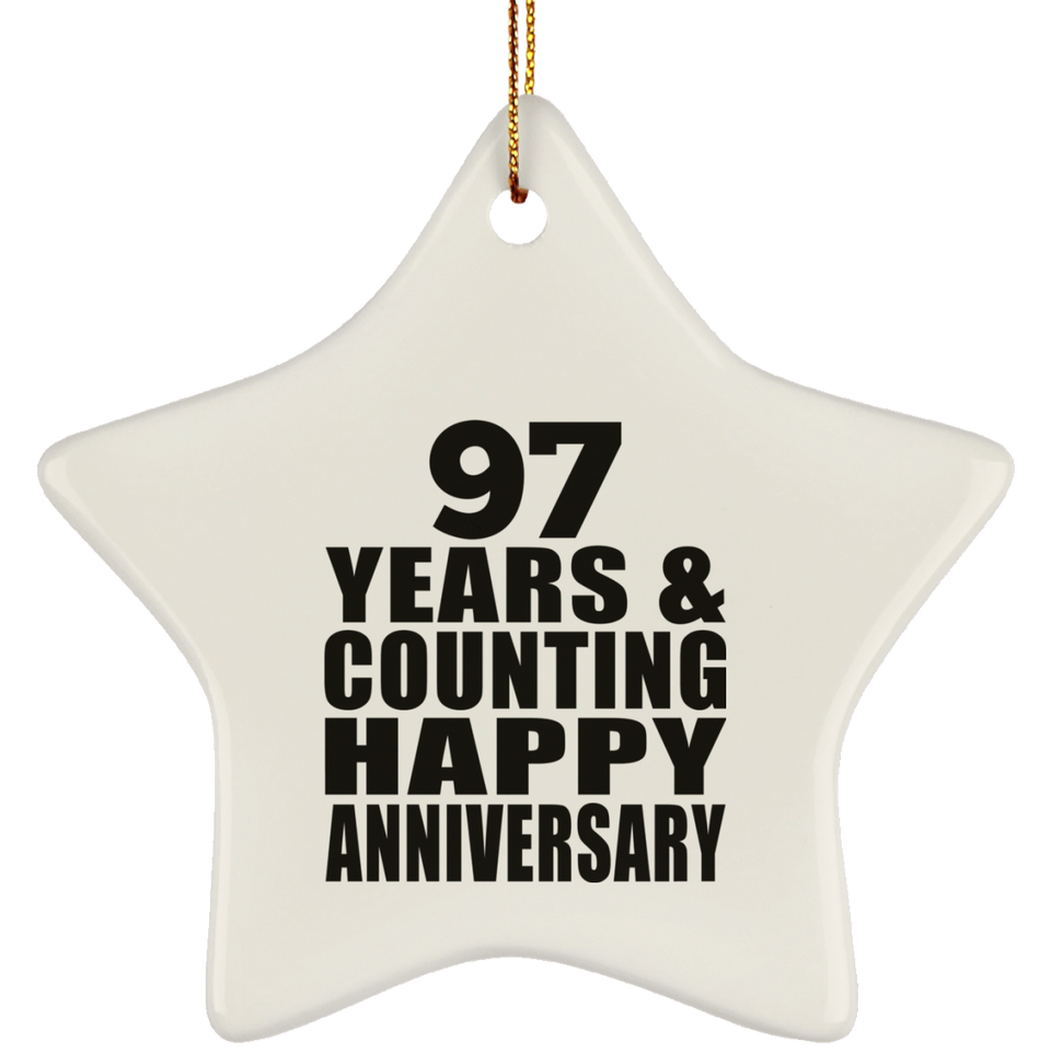 Happy 97th Anniversary 97 Years & Counting - Star Ornament