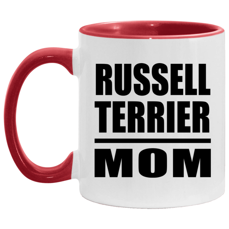 Russell Terrier Mom - 11oz Accent Mug Red