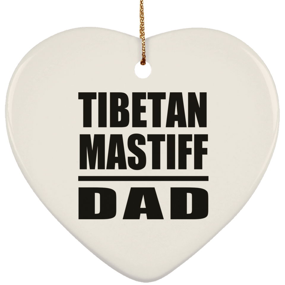 Tibetan Mastiff Dad - Heart Ornament
