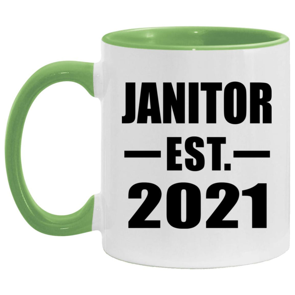 Janitor Established EST. 2021 - 11oz Accent Mug Green