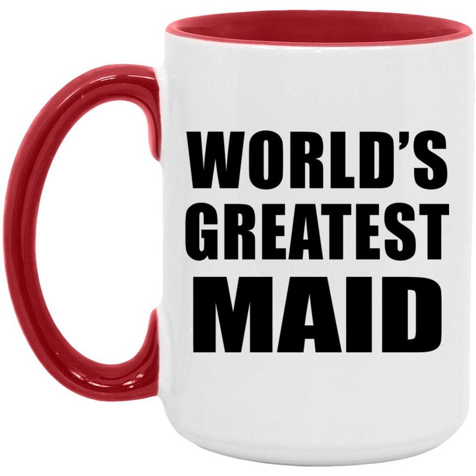 World's Greatest Maid - 15oz Accent Mug Red