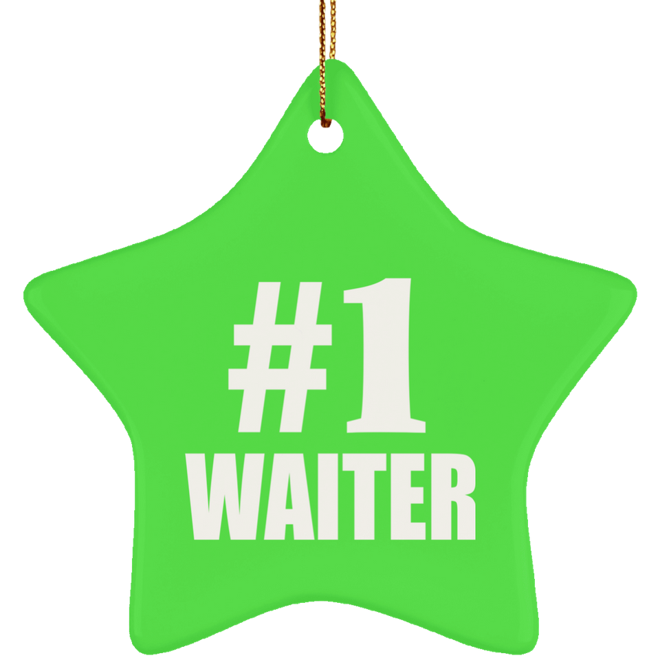 Number One #1 Waiter - Star Ornament