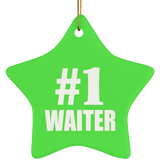 Number One #1 Waiter - Star Ornament