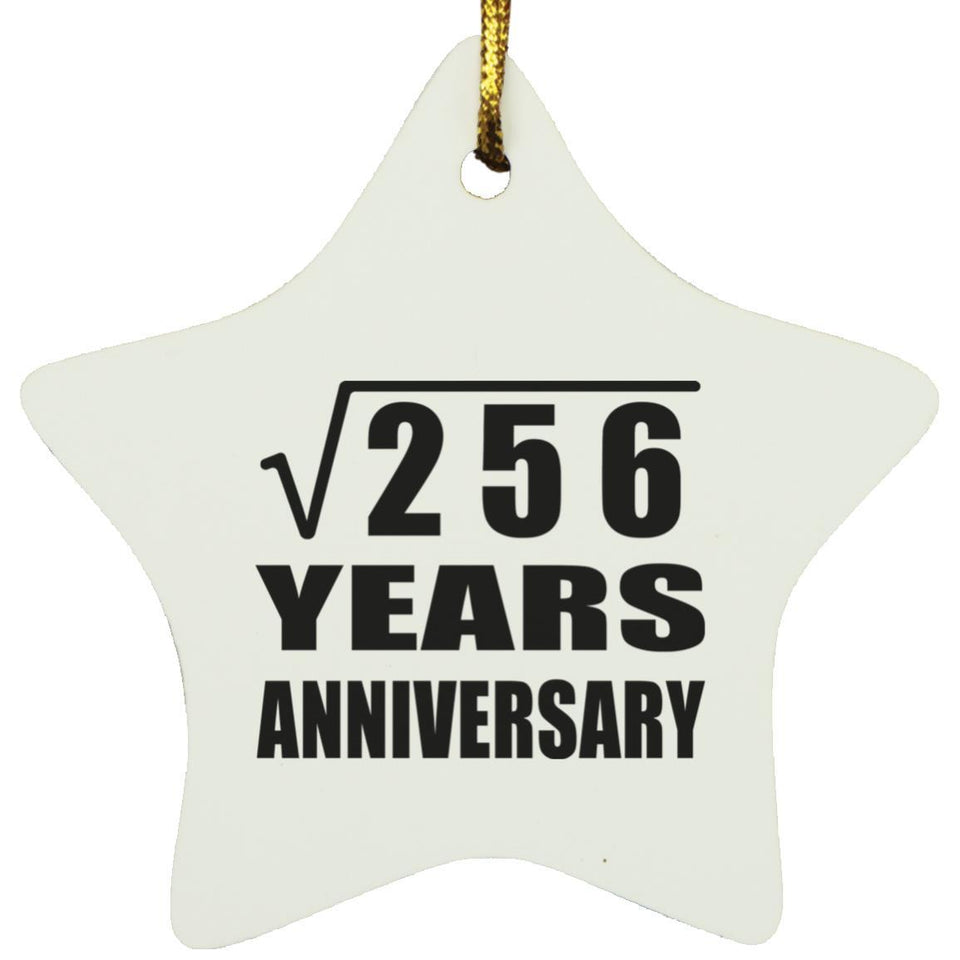 16th Anniversary Square Root of 256 Years Anniversary - Star Ornament
