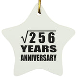 16th Anniversary Square Root of 256 Years Anniversary - Star Ornament
