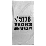 76th Anniversary Square Root of 5776 Years Anniversary - Hand Towel