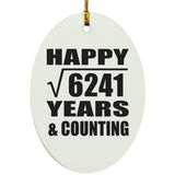 Happy 79th Anniversary Square Root of 6241 Years & Counting - Oval Ornament
