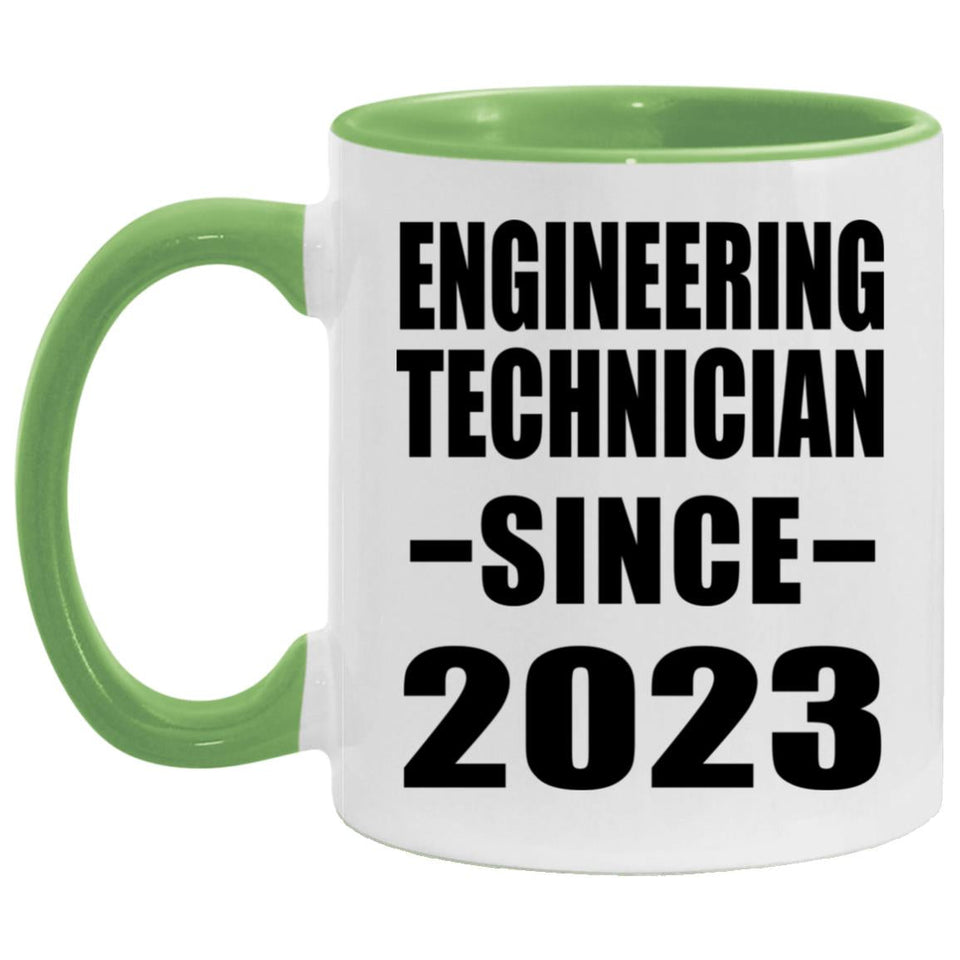 Engineering Technician Since 2023 - 11oz Accent Mug Green