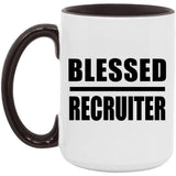 Blessed Recruiter - 15oz Accent Mug Black