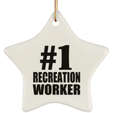 Number One #1 Recreation Worker - Star Ornament