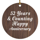 Happy 52nd Anniversary 52 Years & Counting - Circle Ornament D
