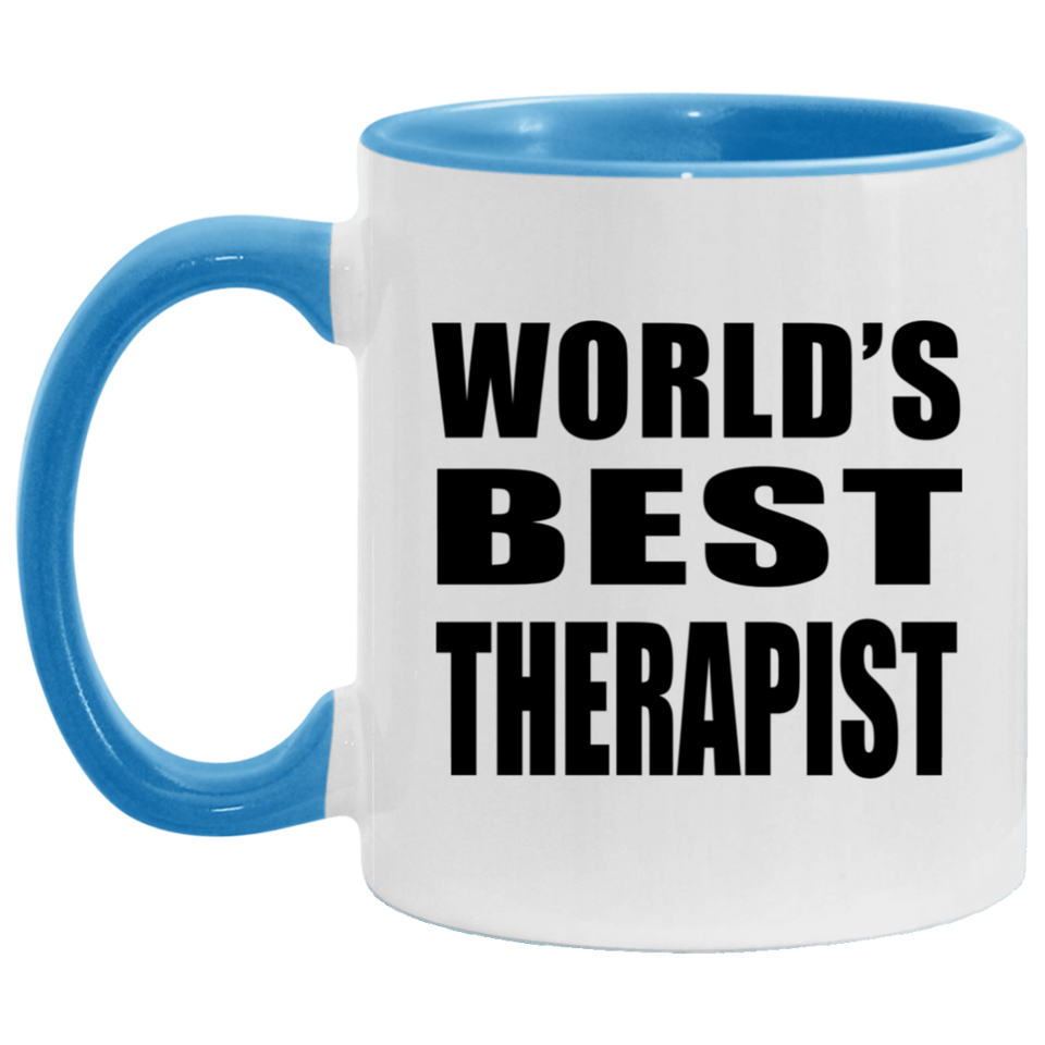 World's Best Therapist - 11oz Accent Mug Blue