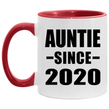 Auntie Since 2020 - 11oz Accent Mug Red