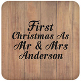 First Christmas As Mr & Mrs Anderson - Drink Coaster C
