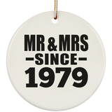 45th Anniversary Mr & Mrs Since 1979 - Circle Ornament