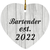 Bartender Established Est. 2022 - Heart Ornament F