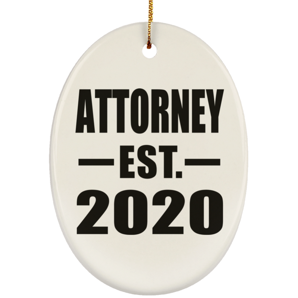Attorney Established EST. 2020 - Oval Ornament
