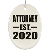 Attorney Established EST. 2020 - Oval Ornament