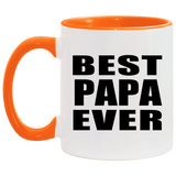 Best Papa Ever - 11oz Accent Mug Orange