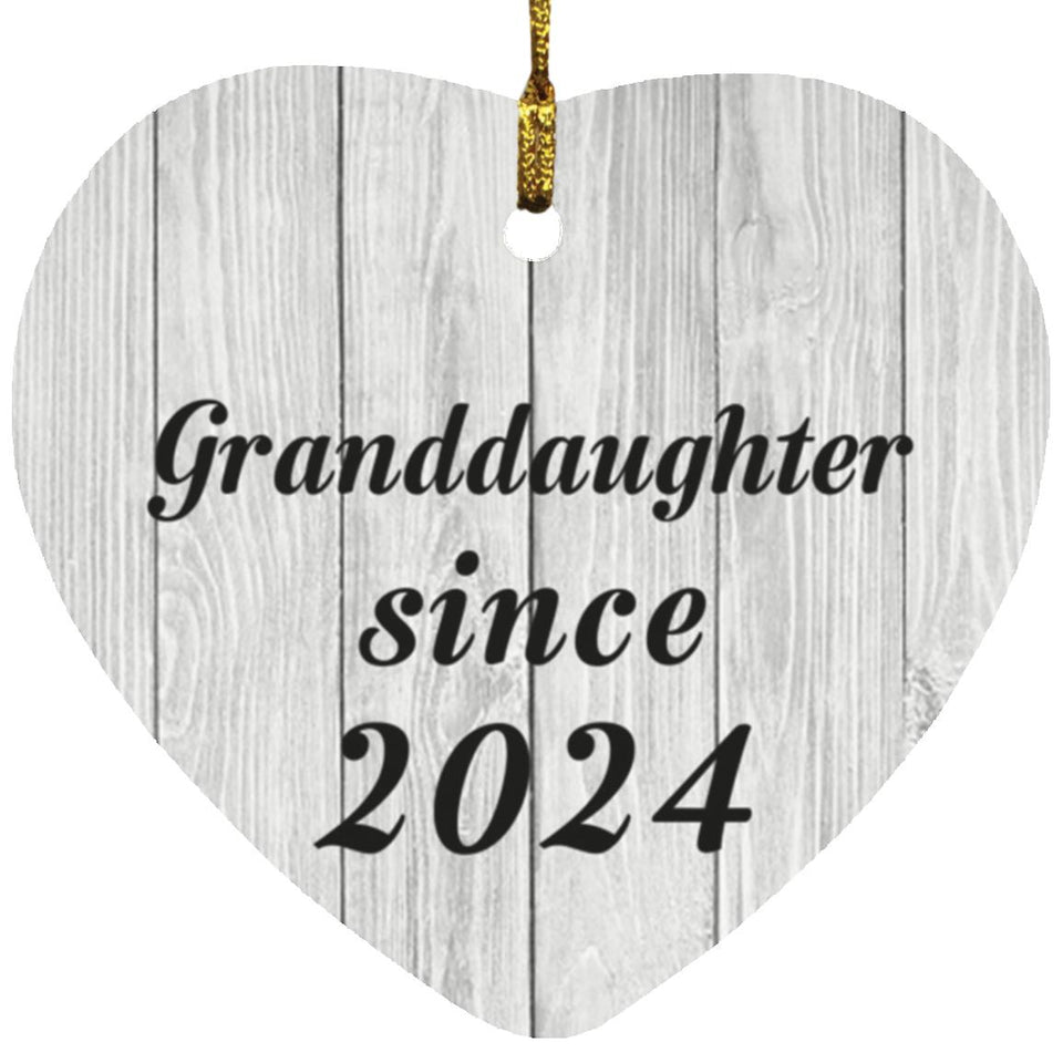 Granddaughter Since 2024 - Heart Ornament F