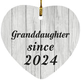 Granddaughter Since 2024 - Heart Ornament F