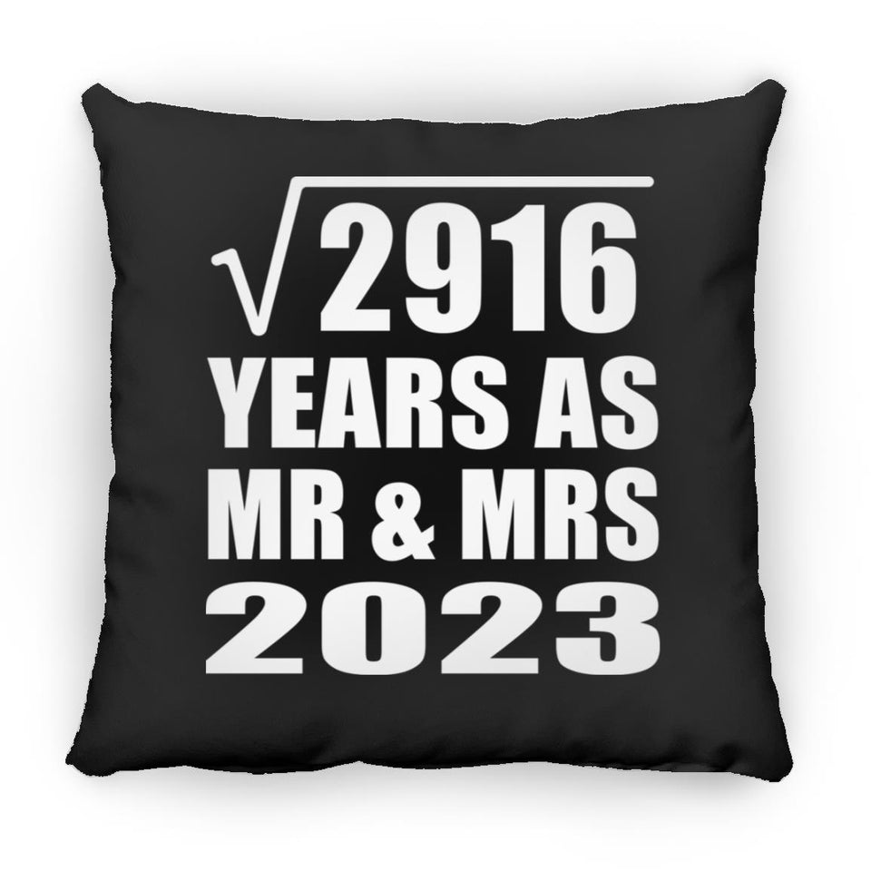 54th Anniversary Square Root of 2916 Years As Mr & Mrs 2023 - Throw Pillow Black