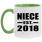 Niece Established EST. 2018 - 11oz Accent Mug Green