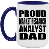 Proud Market Research Analyst Dad - 15oz Accent Mug Purple