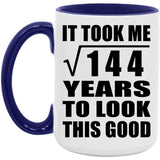12th Birthday Took Square Root of 144 Years To Look Good - 15oz Accent Mug Purple
