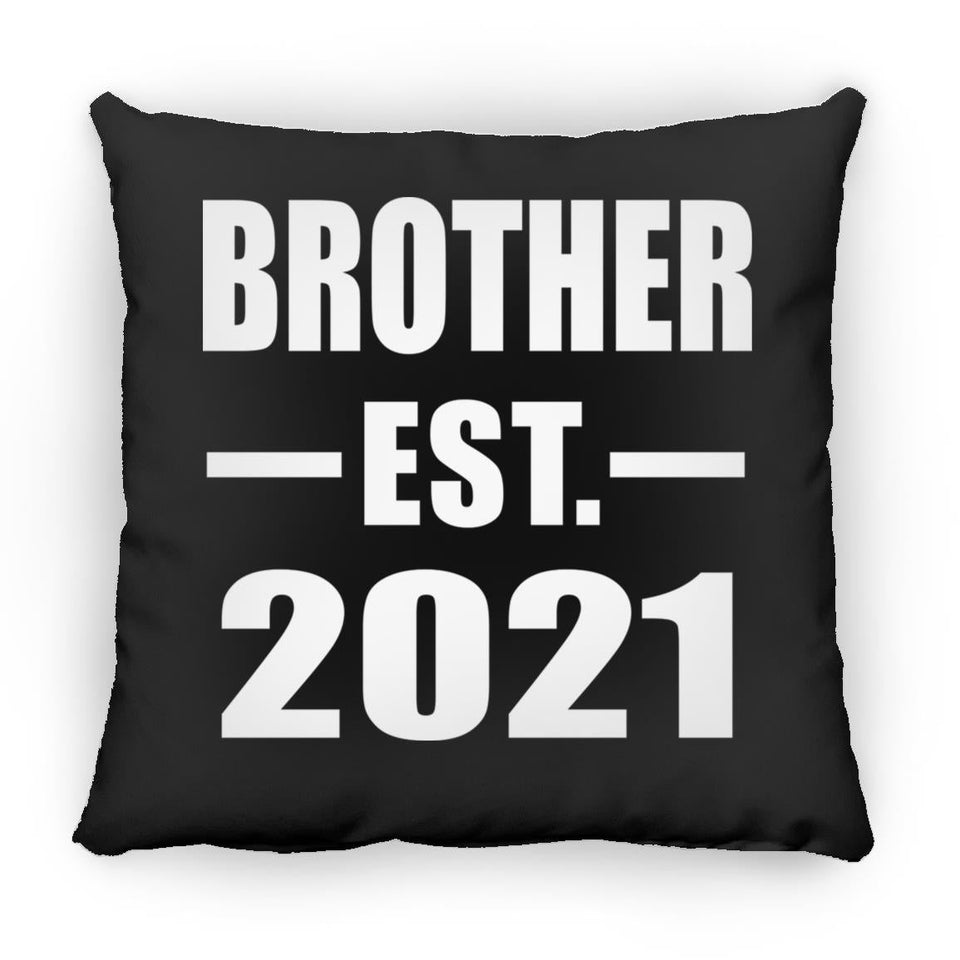 Brother Established EST. 2021 - Throw Pillow Black