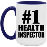 Number One #1 Health Inspector - 15oz Accent Mug Purple