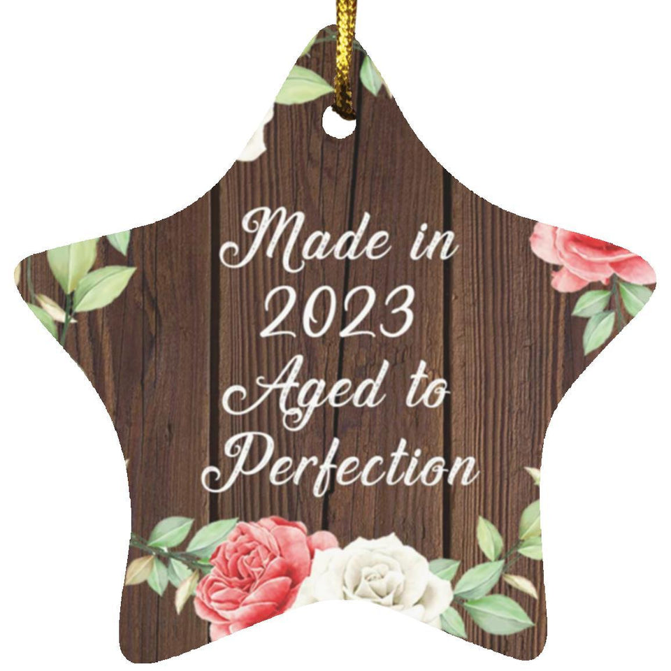 1st Birthday Made In 2023 Aged To Perfection - Star Ornament A