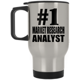Number One #1 Market Research Analyst - Silver Travel Mug