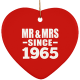 59th Anniversary Mr & Mrs Since 1965 - Heart Ornament