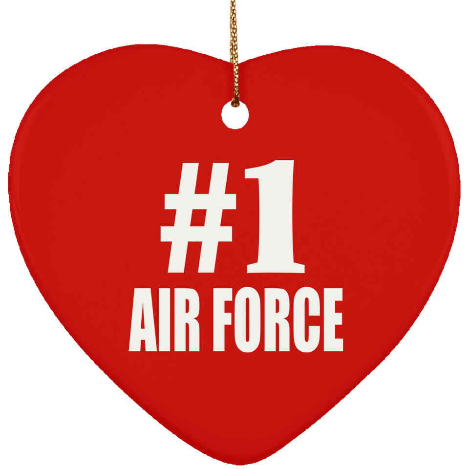 Number One #1 Air Force - Heart Ornament