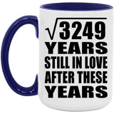 57th Anniversary Square Root of 3249 Years Still In Love - 15oz Accent Mug Purple