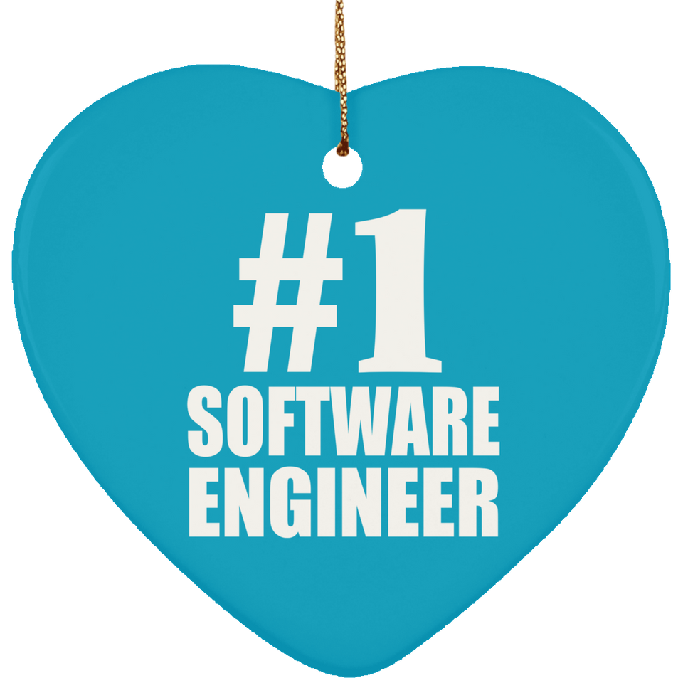 Number One #1 Software Engineer - Heart Ornament